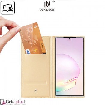 Dux Ducis dirbtinės odos atverčiamas dėklas - auksinės spalvos (Samsung Note 20 Ultra)